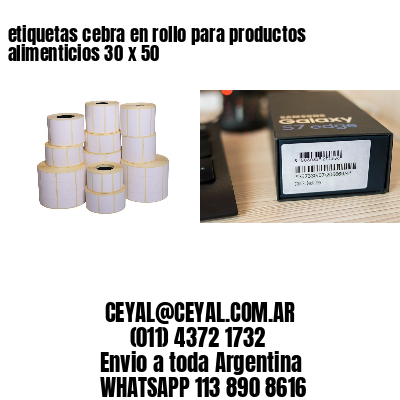 etiquetas cebra en rollo para productos alimenticios 30 x 50