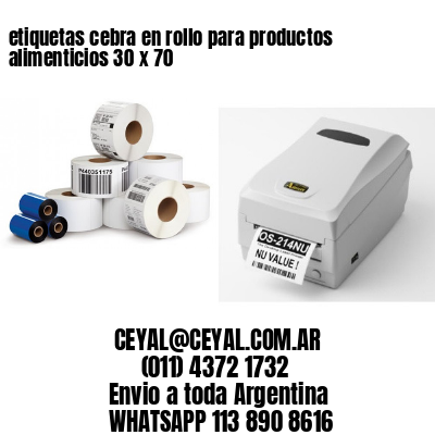 etiquetas cebra en rollo para productos alimenticios 30 x 70