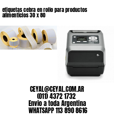 etiquetas cebra en rollo para productos alimenticios 30 x 80