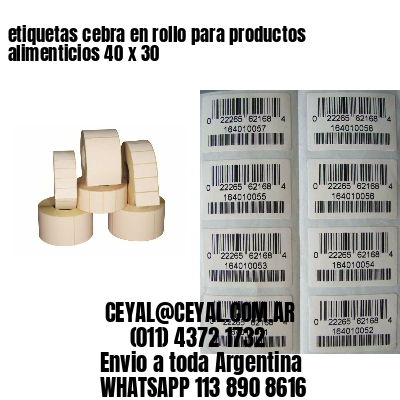 etiquetas cebra en rollo para productos alimenticios 40 x 30