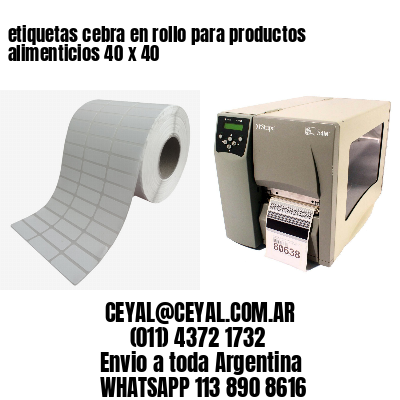 etiquetas cebra en rollo para productos alimenticios 40 x 40