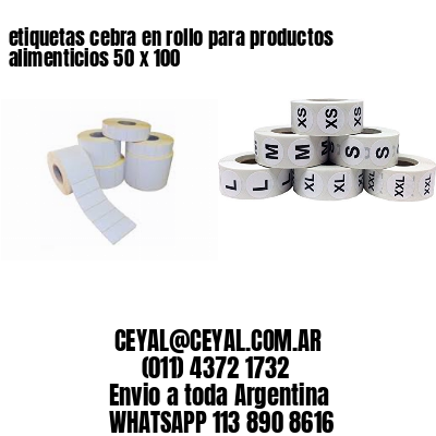 etiquetas cebra en rollo para productos alimenticios 50 x 100