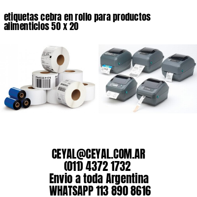 etiquetas cebra en rollo para productos alimenticios 50 x 20