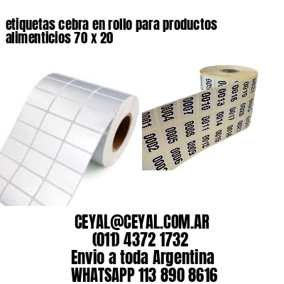 etiquetas cebra en rollo para productos alimenticios 70 x 20