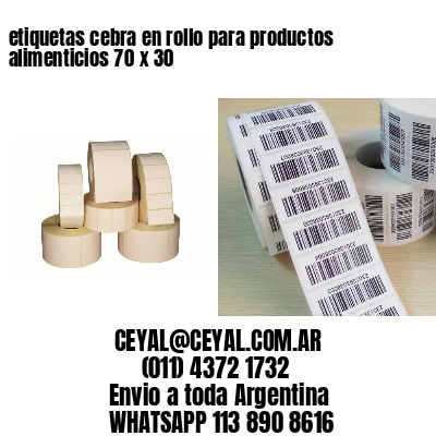 etiquetas cebra en rollo para productos alimenticios 70 x 30