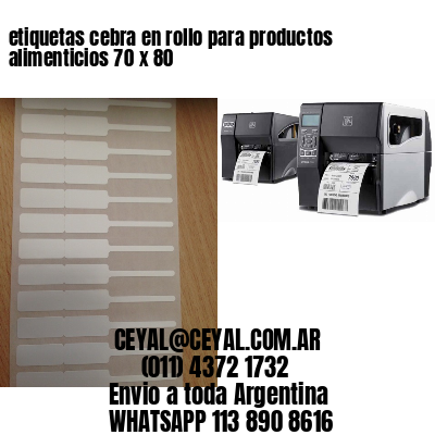 etiquetas cebra en rollo para productos alimenticios 70 x 80