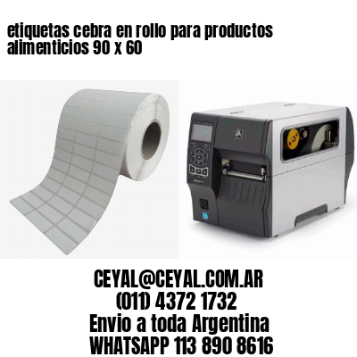 etiquetas cebra en rollo para productos alimenticios 90 x 60