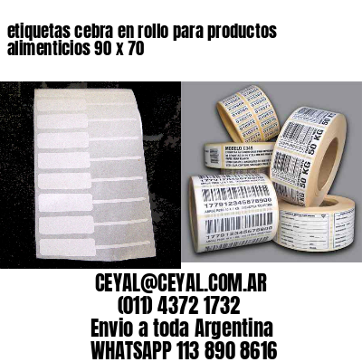etiquetas cebra en rollo para productos alimenticios 90 x 70
