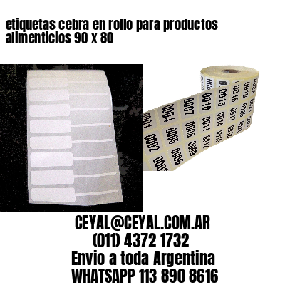 etiquetas cebra en rollo para productos alimenticios 90 x 80