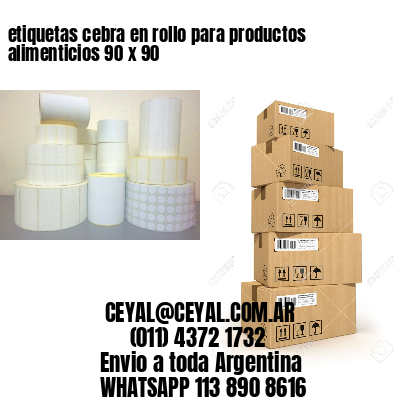 etiquetas cebra en rollo para productos alimenticios 90 x 90