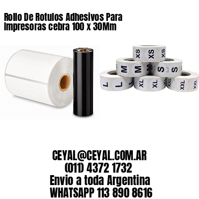 Rollo De Rotulos Adhesivos Para Impresoras cebra 100 x 30Mm