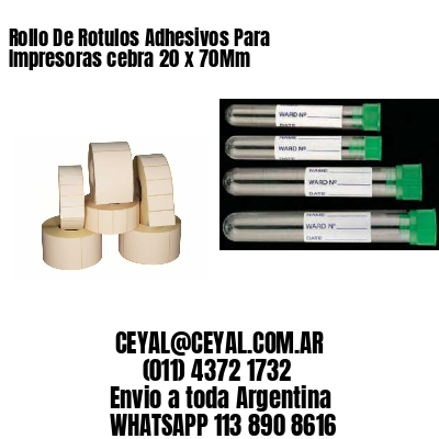 Rollo De Rotulos Adhesivos Para Impresoras cebra 20 x 70Mm