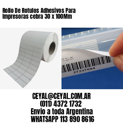 Rollo De Rotulos Adhesivos Para Impresoras cebra 30 x 100Mm
