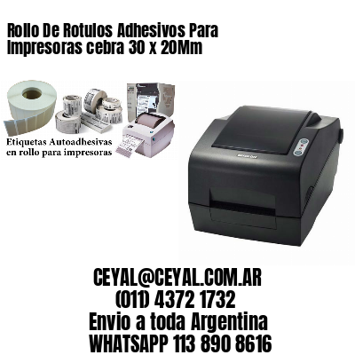 Rollo De Rotulos Adhesivos Para Impresoras cebra 30 x 20Mm
