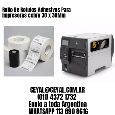 Rollo De Rotulos Adhesivos Para Impresoras cebra 30 x 30Mm