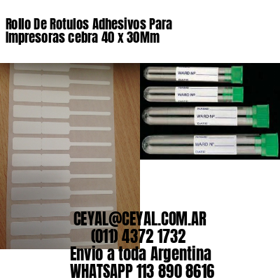Rollo De Rotulos Adhesivos Para Impresoras cebra 40 x 30Mm