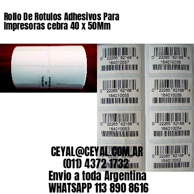 Rollo De Rotulos Adhesivos Para Impresoras cebra 40 x 50Mm