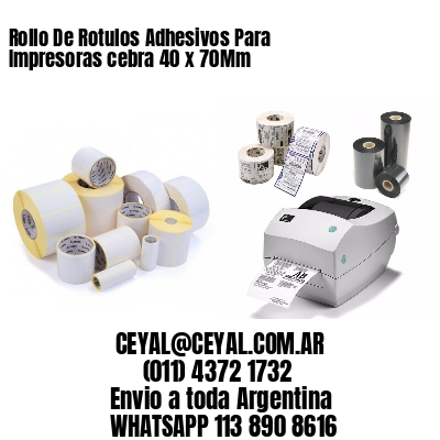 Rollo De Rotulos Adhesivos Para Impresoras cebra 40 x 70Mm