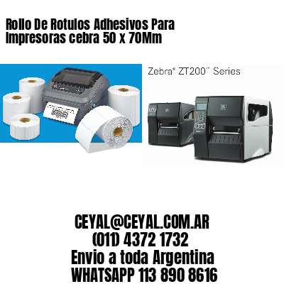 Rollo De Rotulos Adhesivos Para Impresoras cebra 50 x 70Mm