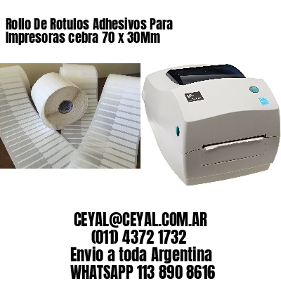 Rollo De Rotulos Adhesivos Para Impresoras cebra 70 x 30Mm