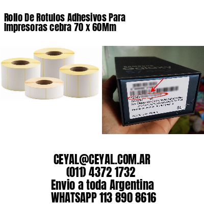 Rollo De Rotulos Adhesivos Para Impresoras cebra 70 x 60Mm