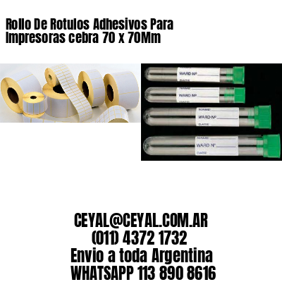 Rollo De Rotulos Adhesivos Para Impresoras cebra 70 x 70Mm