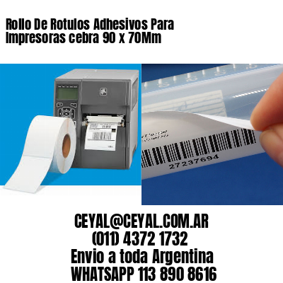 Rollo De Rotulos Adhesivos Para Impresoras cebra 90 x 70Mm
