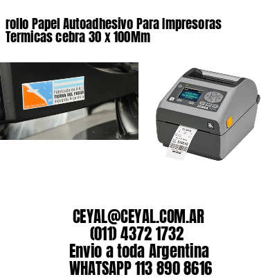 rollo Papel Autoadhesivo Para Impresoras Termicas cebra 30 x 100Mm