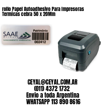 rollo Papel Autoadhesivo Para Impresoras Termicas cebra 50 x 20Mm