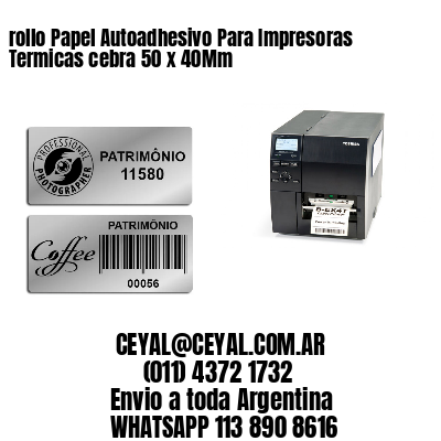 rollo Papel Autoadhesivo Para Impresoras Termicas cebra 50 x 40Mm
