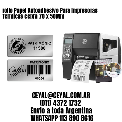 rollo Papel Autoadhesivo Para Impresoras Termicas cebra 70 x 50Mm