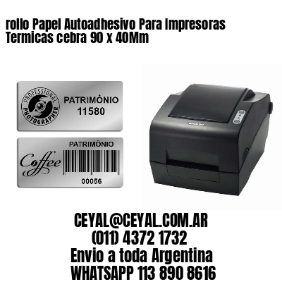 rollo Papel Autoadhesivo Para Impresoras Termicas cebra 90 x 40Mm