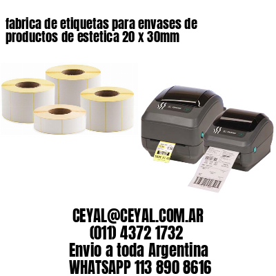 fabrica de etiquetas para envases de productos de estetica 20 x 30mm