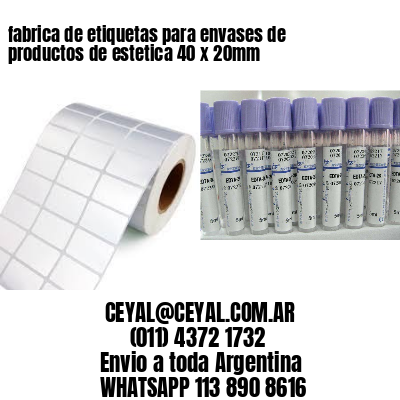 fabrica de etiquetas para envases de productos de estetica 40 x 20mm