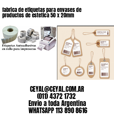 fabrica de etiquetas para envases de productos de estetica 50 x 20mm