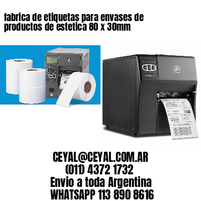 fabrica de etiquetas para envases de productos de estetica 80 x 30mm