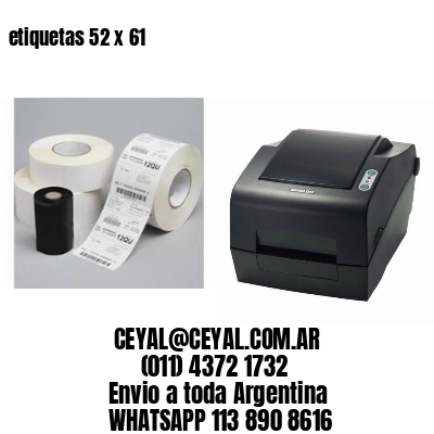 etiquetas 52 x 61