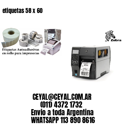 etiquetas 58 x 60