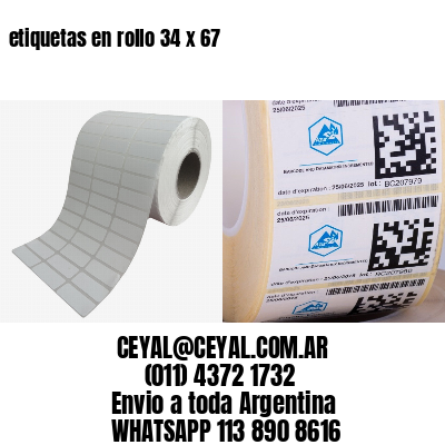 etiquetas en rollo 34 x 67