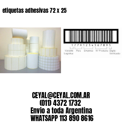 etiquetas adhesivas 72 x 25