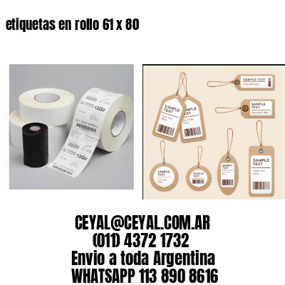 etiquetas en rollo 61 x 80