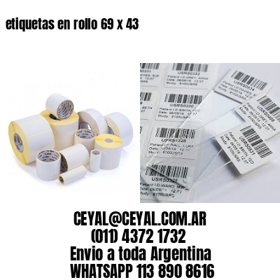 etiquetas en rollo 69 x 43