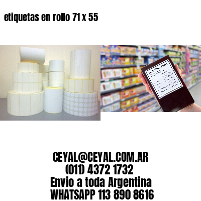 etiquetas en rollo 71 x 55