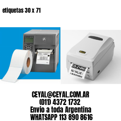 etiquetas 30 x 71
