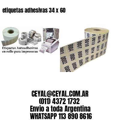 etiquetas adhesivas 34 x 60