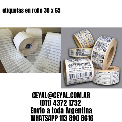 etiquetas en rollo 30 x 65