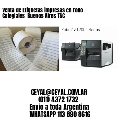 Venta de Etiquetas impresas en rollo Colegiales  Buenos Aires TSC