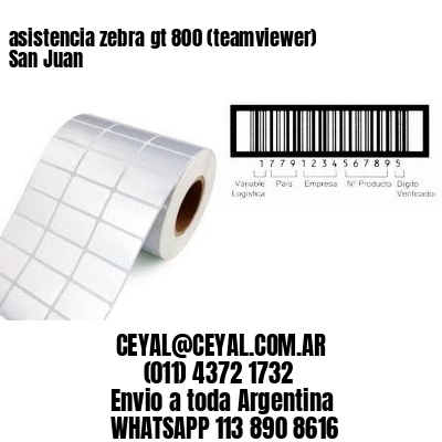 asistencia zebra gt 800 (teamviewer)  San Juan
