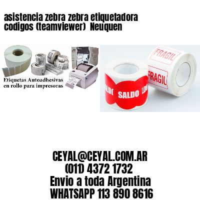 asistencia zebra zebra etiquetadora codigos (teamviewer)  Neuquen