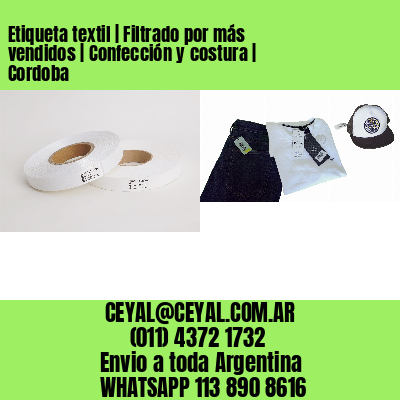 Etiqueta textil | Filtrado por más vendidos | Confección y costura | Cordoba
